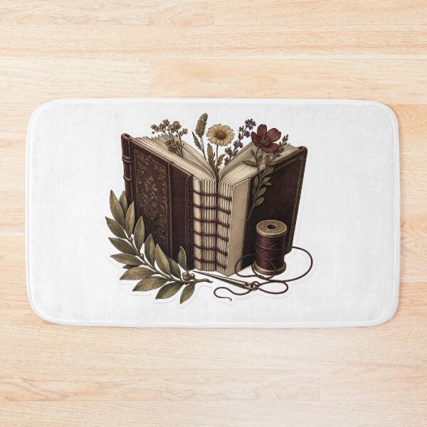 Item preview, Dark Academia Bookbinding Craft Leather Bound Book Pressed Flower Bookish Emblem designed and sold by StickyGuys.