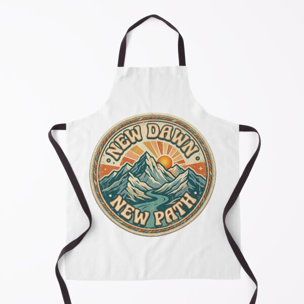 Item preview, New Dawn New Path Retro Mountain Sunrise Badge designed and sold by Sanan Israyilli.