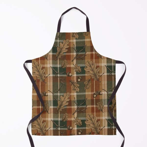 Item preview, Autumn Academia Oxford Plaid with Oak Leaves and Acorns in Rust designed and sold by StickyGuys.