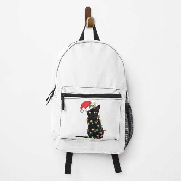 Item preview, Santa Black Cat Tangled Up In Christmas Tree Lights Holiday   designed and sold by framiorville.
