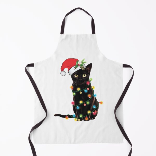 Item preview, Santa Black Cat Tangled Up In Christmas Tree Lights Holiday   designed and sold by framiorville.