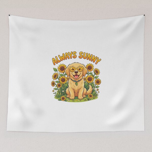 Item preview, Always Sunny Golden Retriever Sunflower Field Puppy designed and sold by Sanan Israyilli.
