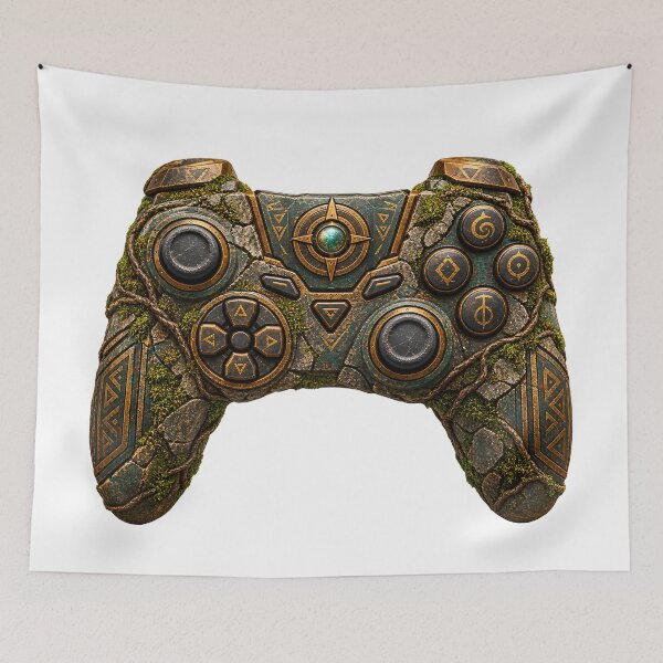 Item preview, Ancient Relic Game Controller – Lost Civilization Gaming Art designed and sold by builtforyou.