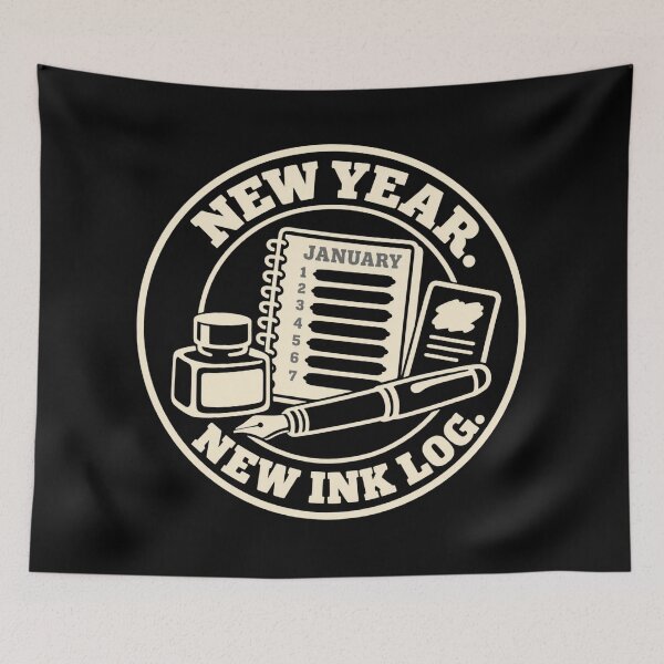 Item preview, New Year New Ink Log Fountain Pen Ink Swatching designed and sold by DreamLayerStudio.