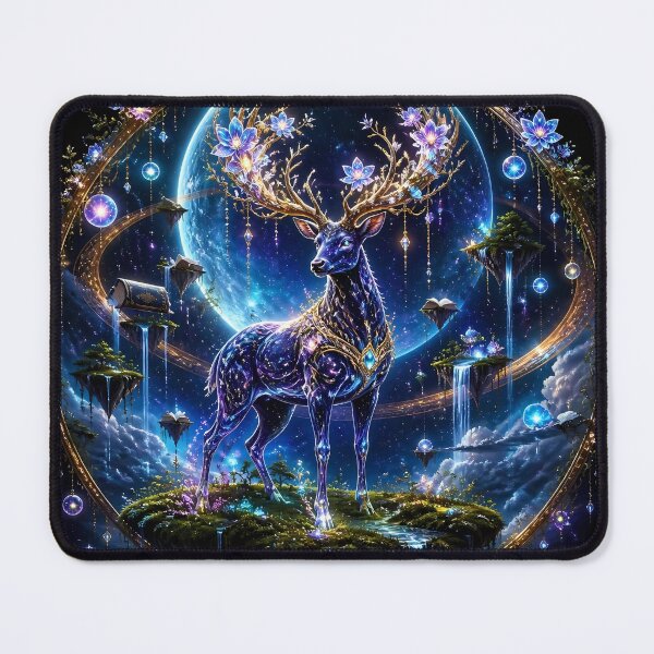 Item preview, Celestial Crystal Stag Cosmic Fantasy Art designed and sold by Fun2Fentastic.