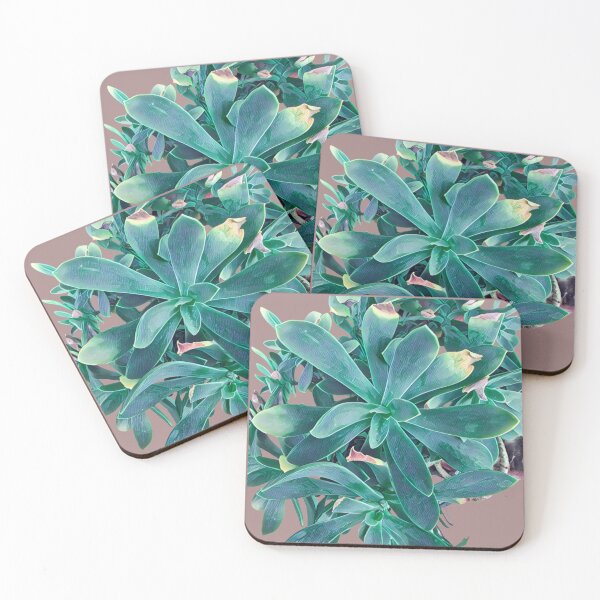 Item preview, Teal Succulent Rosette - Stylized Botanical Art designed and sold by BalkanBloomArt.
