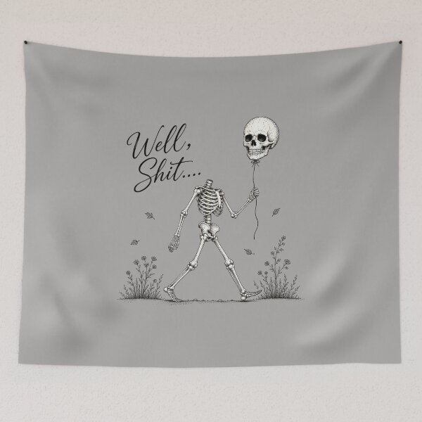 Item preview, Skeleton Well Shit, Funny Skeleton Shirt For Halloween designed and sold by MalwasBasket.