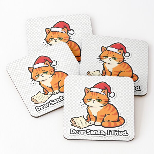 Item preview, Dear Santa I Tried Tired Orange Cat designed and sold by Mystic & Celestial Art.