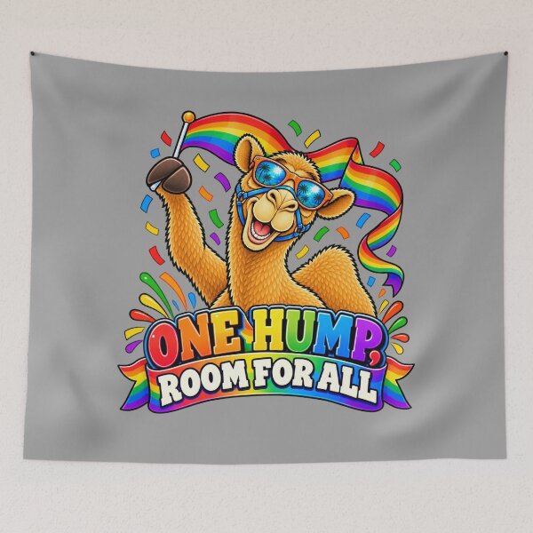 Item preview, ONE HUMP, ROOM FOR ALL – Pride Parade Leader Pride Camel – Funny Animal T-Shirt Gift for Animal Lovers designed and sold by Camel & Quirk.