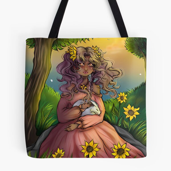 Item preview, Magical Elf with Bunny at Sunset - Golden Hour Elf & Bunny designed and sold by Bereeliart.