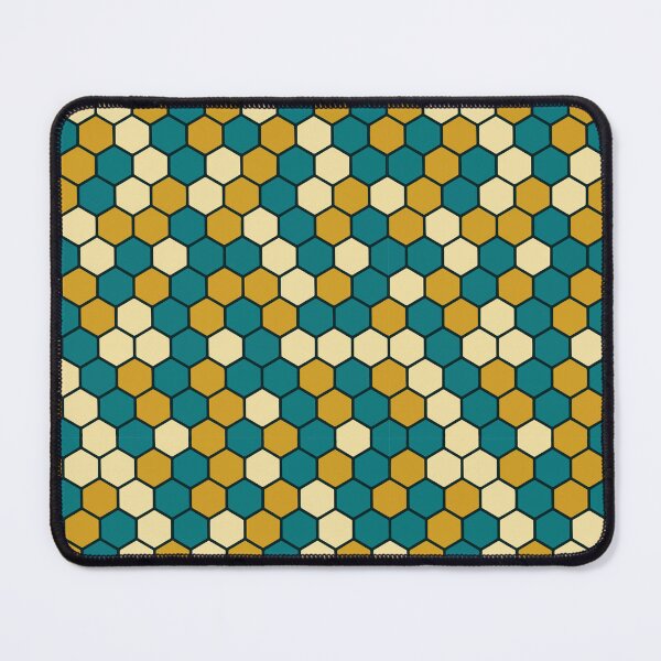 Item preview, Teal Gold Honeycomb Geometric Hexagon Pattern designed and sold by AIG - Andrei Ilie Graphics.