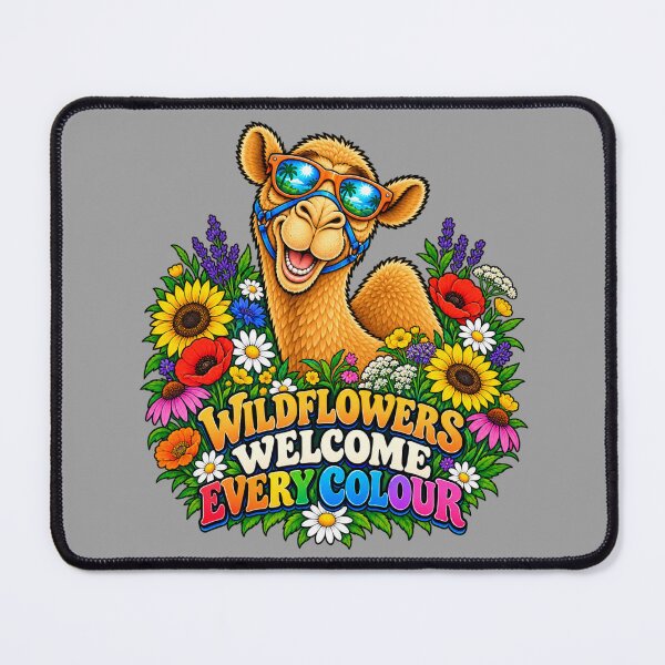 Item preview, WILDFLOWERS WELCOME EVERY COLOUR – Bloom Together Pride Camel – Funny Animal T-Shirt Gift for Animal Lovers designed and sold by Camel & Quirk.