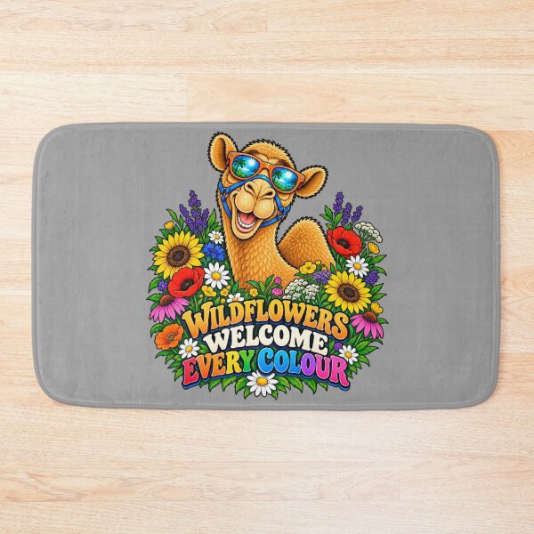 Item preview, WILDFLOWERS WELCOME EVERY COLOUR – Bloom Together Pride Camel – Funny Animal T-Shirt Gift for Animal Lovers designed and sold by Camel & Quirk.