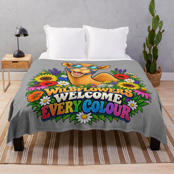 Item preview, WILDFLOWERS WELCOME EVERY COLOUR – Bloom Together Pride Camel – Funny Animal T-Shirt Gift for Animal Lovers designed and sold by Camel & Quirk.