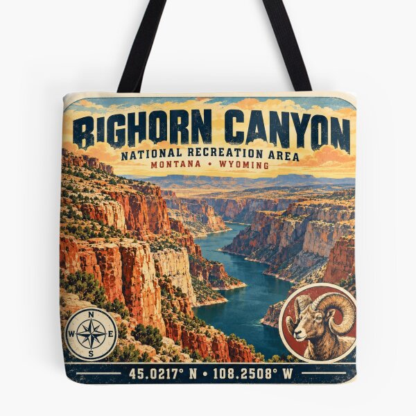 Item preview, Bighorn Canyon National Recreation Area Retro Travel Sticker designed and sold by naturalsurvival.