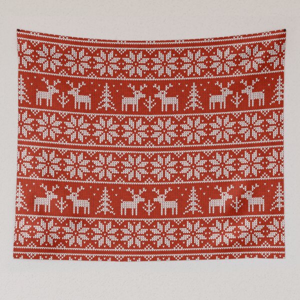 Item preview, Red sweater with deers designed and sold by Art of Sun.