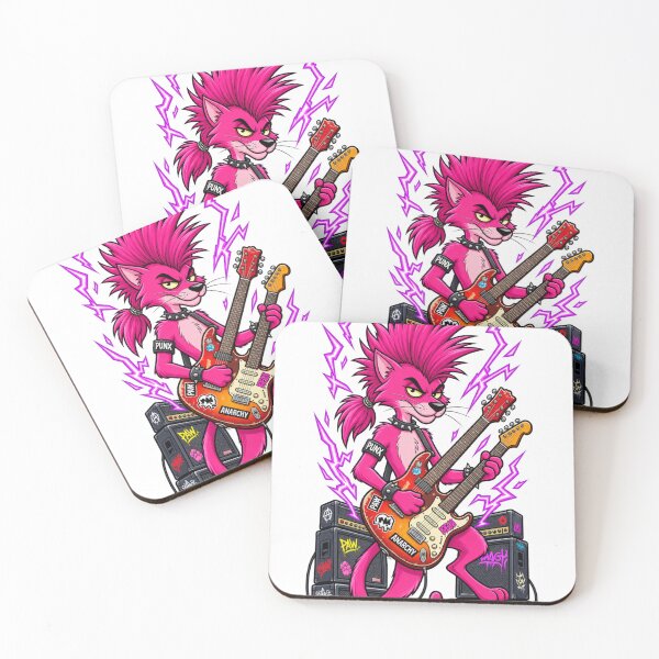 Item preview, Punk Cat Double Guitar Riot designed and sold by JanRizz.