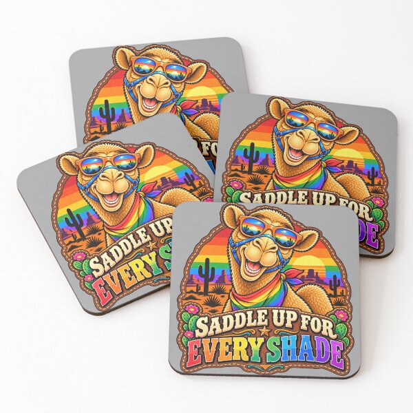 Item preview, SADDLE UP FOR EVERY SHADE – Western Sunset Pride Camel – Funny Animal T-Shirt Gift for Animal Lovers designed and sold by Camel & Quirk.