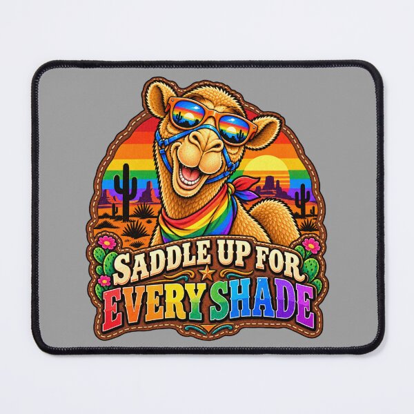 Item preview, SADDLE UP FOR EVERY SHADE – Western Sunset Pride Camel – Funny Animal T-Shirt Gift for Animal Lovers designed and sold by Camel & Quirk.