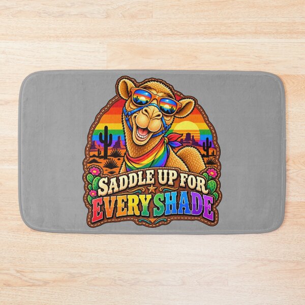 Item preview, SADDLE UP FOR EVERY SHADE – Western Sunset Pride Camel – Funny Animal T-Shirt Gift for Animal Lovers designed and sold by Camel & Quirk.