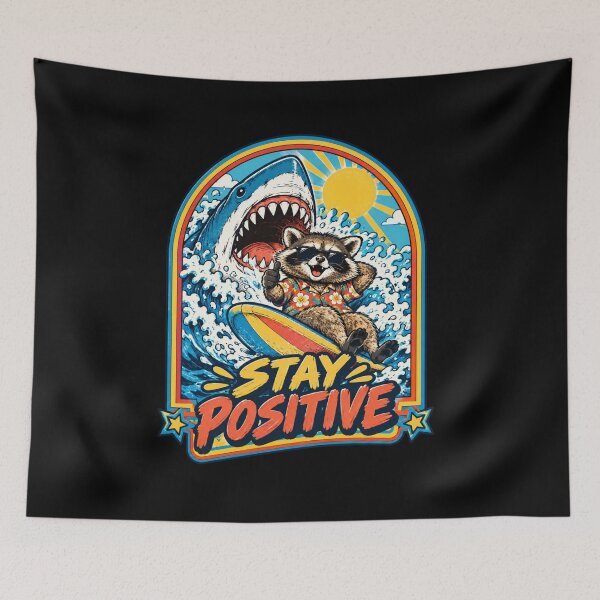 Item preview, Stay Positive Funny Raccoon Meme designed and sold by Kimheawon.