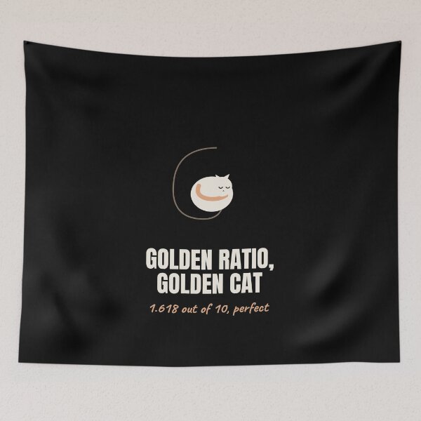 Item preview, Golden Ratio Golden Cat Fibonacci Math Pun designed and sold by The Cozy Design Studio.