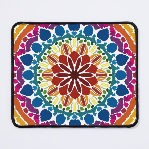 Item preview, Vibrant Folk Floral Round Mandala Pattern designed and sold by FioreDiCiliegio.