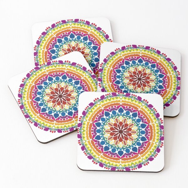 Item preview, Vibrant Folk Floral Round Mandala Pattern designed and sold by FioreDiCiliegio.