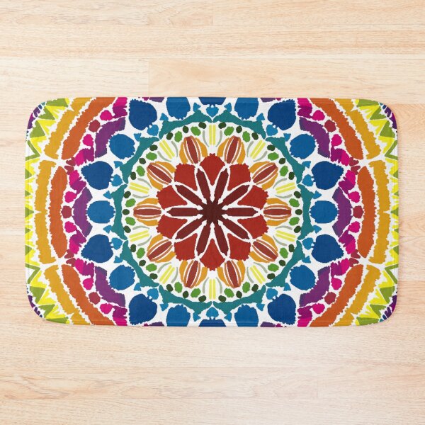 Item preview, Vibrant Folk Floral Round Mandala Pattern designed and sold by FioreDiCiliegio.