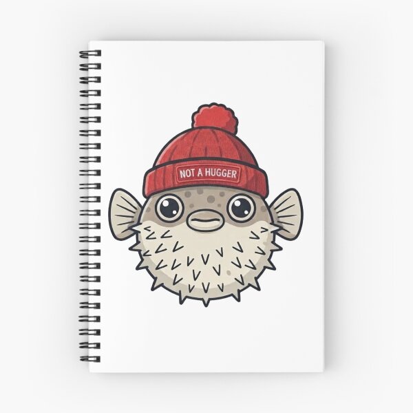 Item preview, Not a Hugger Pufferfish in Red Beanie designed and sold by orioleoutdoor.