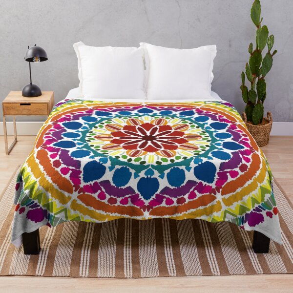Item preview, Vibrant Folk Floral Round Mandala Pattern designed and sold by FioreDiCiliegio.