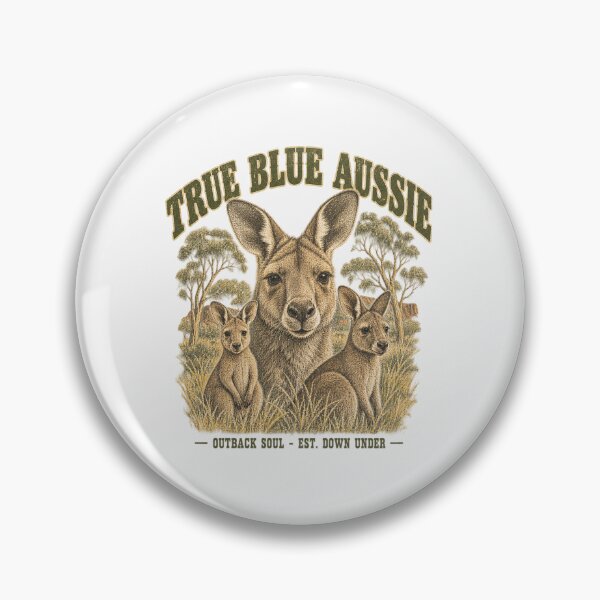 Item preview, True Blue Aussie Vintage Kangaroo Outback Art Australia Slag designed and sold by Yellowriversss.
