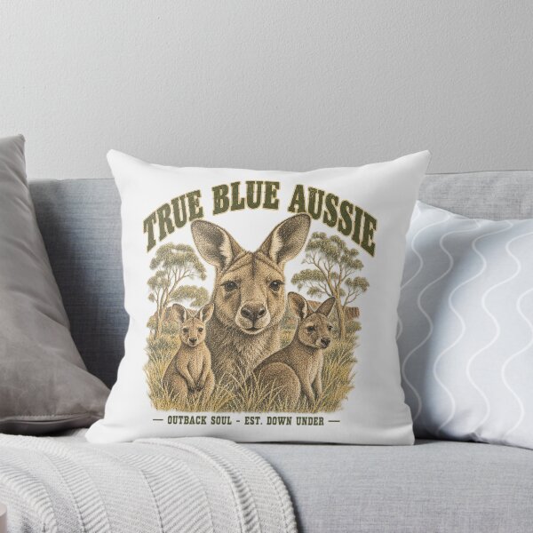 Item preview, True Blue Aussie Vintage Kangaroo Outback Art Australia Slag designed and sold by Yellowriversss.