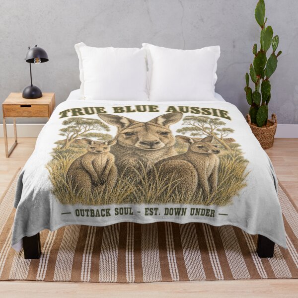Item preview, True Blue Aussie Vintage Kangaroo Outback Art Australia Slag designed and sold by Yellowriversss.