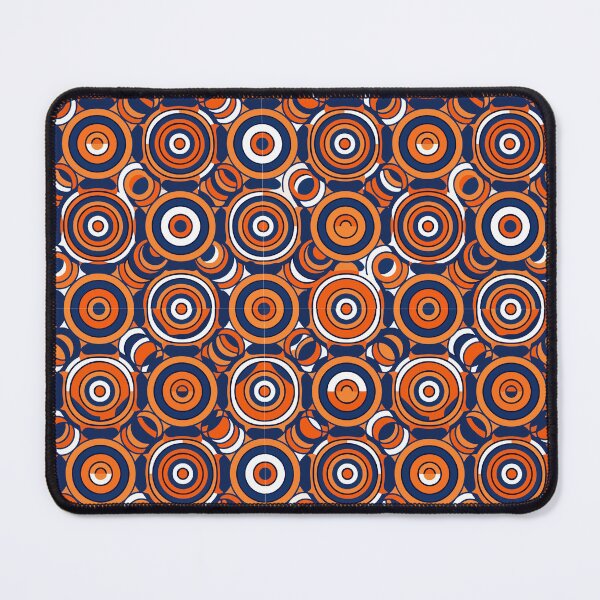 Item preview, Retro Navy Orange Circle Target Pattern designed and sold by AIG - Andrei Ilie Graphics.