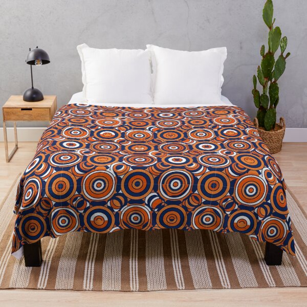 Item preview, Retro Navy Orange Circle Target Pattern designed and sold by AIG - Andrei Ilie Graphics.