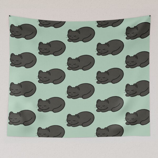 Item preview, Sleeping Black Cat designed and sold by ClarissaDoodles.