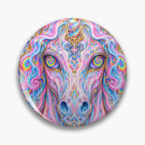 Item preview, Psychedelic Pink and Blue Unicorn Fractal Art designed and sold by hyperbeast store.