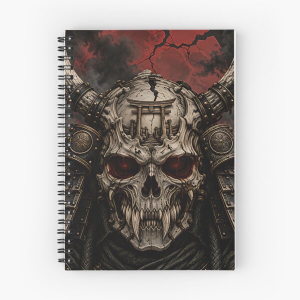 Item preview, Horned Skull Samurai Under a Cracked Red Moon designed and sold by MouradStudio.