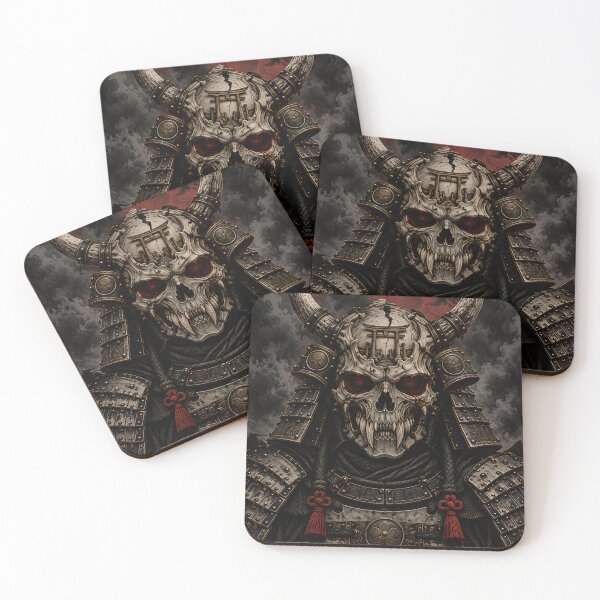 Item preview, Horned Skull Samurai Under a Cracked Red Moon designed and sold by MouradStudio.