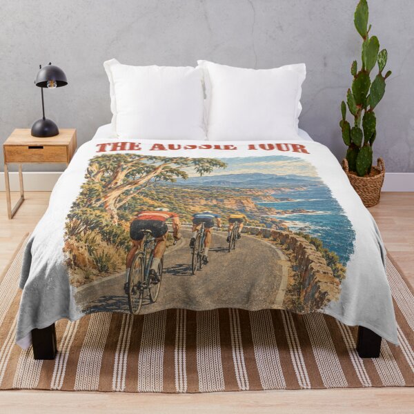 Item preview, Retro Australia Road Cycling Coastal Travel Art designed and sold by Yellowriversss.