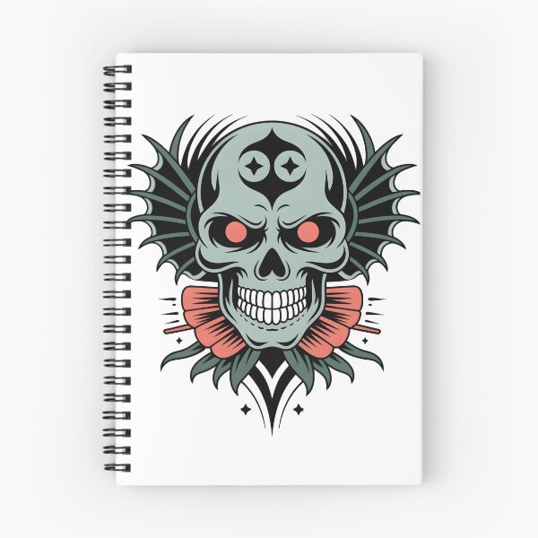 Item preview, Gothic Winged Skull with Flower and Red Eyes designed and sold by ART BOND.