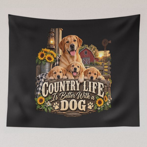 Item preview, Country Life is Better with a Dog  designed and sold by PawPlanetPro.