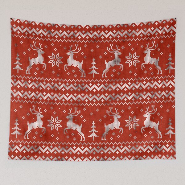 Item preview, Red sweater with deers designed and sold by Art of Sun.