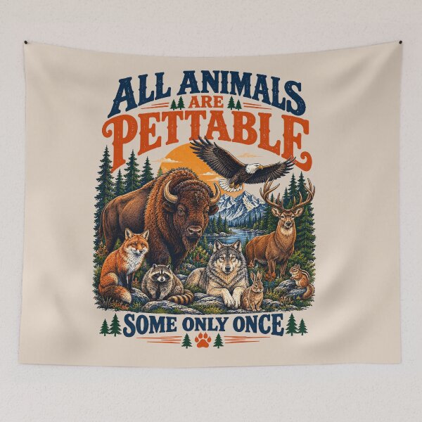Item preview, All Animals Are Pettable Once designed and sold by TeeARTHY.