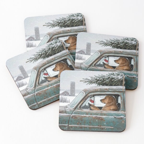 Item preview, Golden Retriever Transporting a Pine Tree designed and sold by Maria Dryfhout.