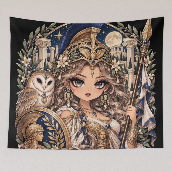 Aperçu de l'œuvre Déesse gothique chibi Athéna créée et vendue par Alcyone-Blue.