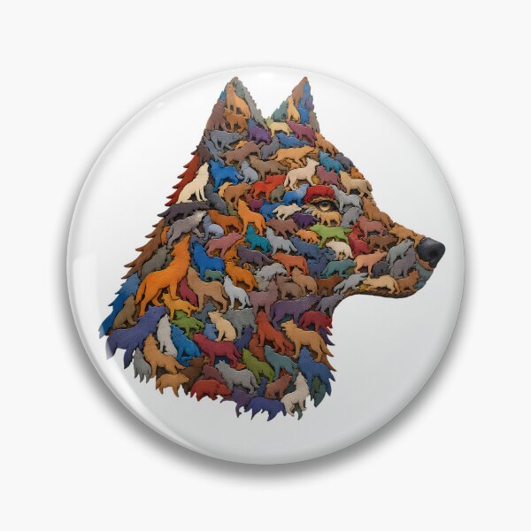 Item preview, Wolf Pack Silhouette Wood Mosaic Art designed and sold by VisualVerseLab.