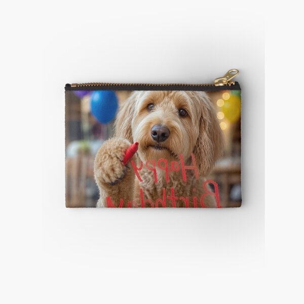 Item preview, Labradoodle Doodling Happy Birthday on Glass designed and sold by Maria Dryfhout.