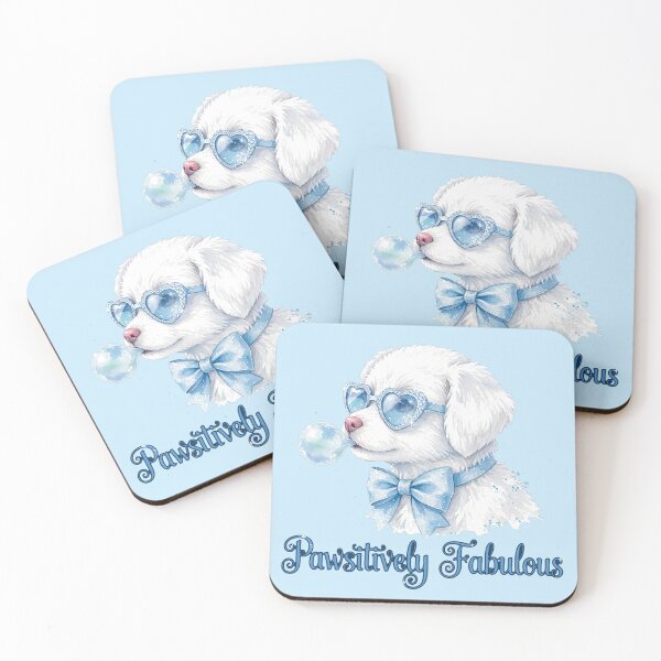 Item preview, Pawsitively Fabulous - Cute White Dog With Blue Sunglasses - Dog Lover designed and sold by Vibe-Vary.